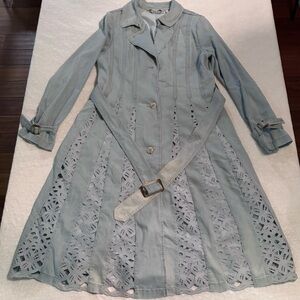 Soft Surroundings Lace Trench Coat XS – Boho Romantic Cottagecore Jacket